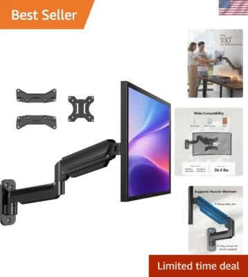 Ergonomic Monitor Arm Wall Mount - Fits 22-35 Inch, Adjustable Gas Spring Tech - Image 1 of 4
