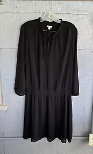 J. Crew Mercantile Women’s Size XL Sheer Long Sleeve Black Dress Lined - Picture 1 of 5