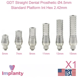 Prótesis dental recta GDT Ø4,5 mm plataforma estándar hexagonal 2,42 mm - Imagen 1 de 4