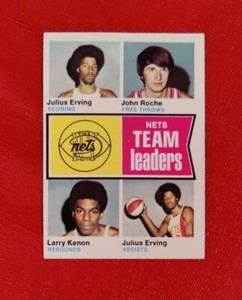 1974-75 Topps #226 New York Nets Team Leaders Julius Erving EX-MT+