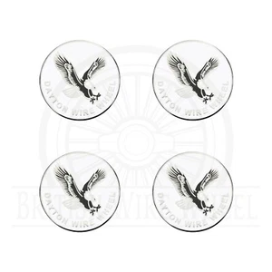 Dayton Eagle Chrome & White Metal Wheel Chip Emblems | 2.25" | Set or Single - Picture 1 of 21
