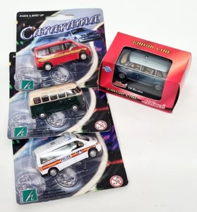 Cararama 1/72 - VW Mercedes Vans Police Fire Microbus x4 Diecast Model Cars - Picture 1 of 6