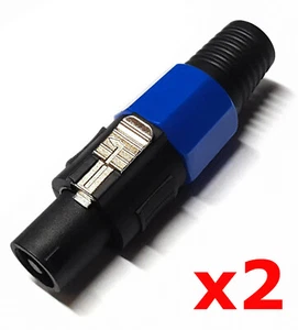 Lot de 2 pack - Connecteur câble conducteur mâle 2 pôles pour haut-parleur audio SPEAKON - Photo 1/1