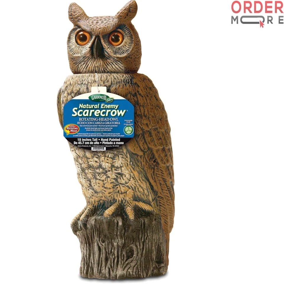 Dalen Gardeneer (#RHO-4) Rotating Head Great Horned Brown Owl 18" H