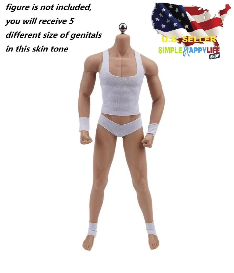 JIAOU DOLL 5 x BIG 1/6 scale light suntan skin genitals Penis for Phicen 12" Male body❶USA❶