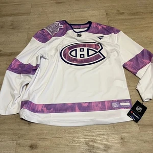 Maglia Montreal Canadiens Fanatics Hockey Uomo Grande Hockey Combatte Cancro Nuova con etichette - Foto 1 di 11