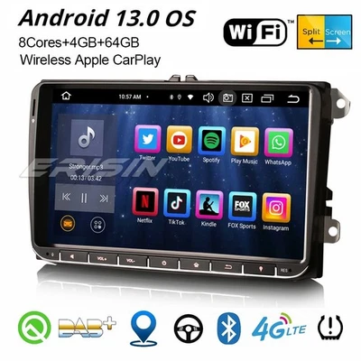 9" Android 13 DAB+ Autoradio Navi Für VW Amarok Caddy Crafter Polo T6 Skoda Yeti - Bild 1 von 4