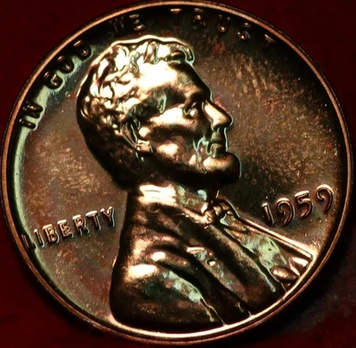 Uncirculated Red Proof 1959 Philadelphia Mint Copper Lincoln Memorial Cent - Image 1 of 2