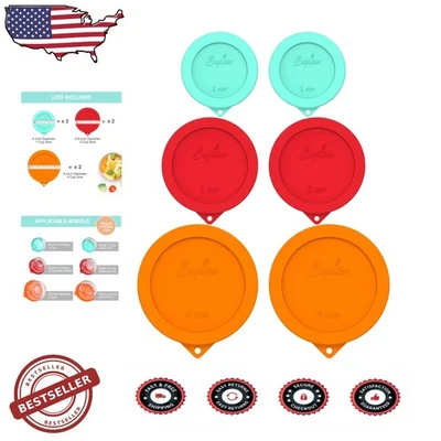 Food Grade Silicone Bowl Lids 6-Pack Airtight for Anchor Hocking Pyrex - Image 1 of 4
