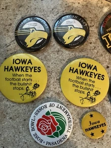 Iowa Hawkeyes Rose Bowl 1982 Buttons Pins 13 Total - Picture 1 of 6