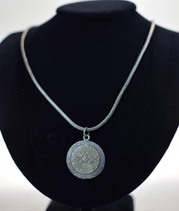 Collar calendario azteca vintage de plata de ley (20 pulgadas) - Imagen 1 de 7