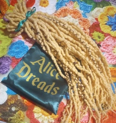 ¡¡OFERTA!! Hermosas rastas de lana tejidas a mano, rubias amarillas 24" Alice Dreads  Foto 1 de 4