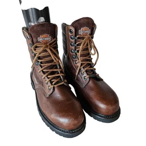 Harley Davidson Boots Mens 6.5M Brown Leather 88414 Motorcycle Biker Safety Work - Picture 1 of 17