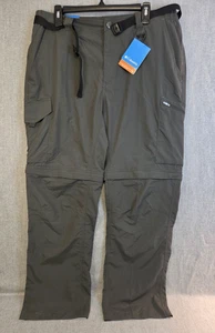 Pantaloni da trekking convertibili Columbia PFG Omni-Shade da uomo 36x30 Palm Peak con cintura NUOVI - Foto 1 di 16