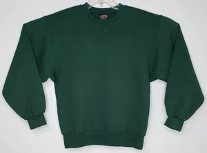 Maglione felpa girocollo vintage Soffe bianco verde adulto piccolo made in USA - Foto 1 di 7