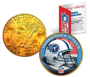 TENNESSEE TITANS NFL LICENSED 24K Gold Plated IKE Eisenhower Dollar U.S. Coin 
