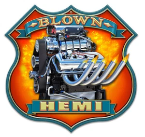 Blown HEMI Motor Laser-cut Metal Sign by Larry Grossman - Picture 1 of 2