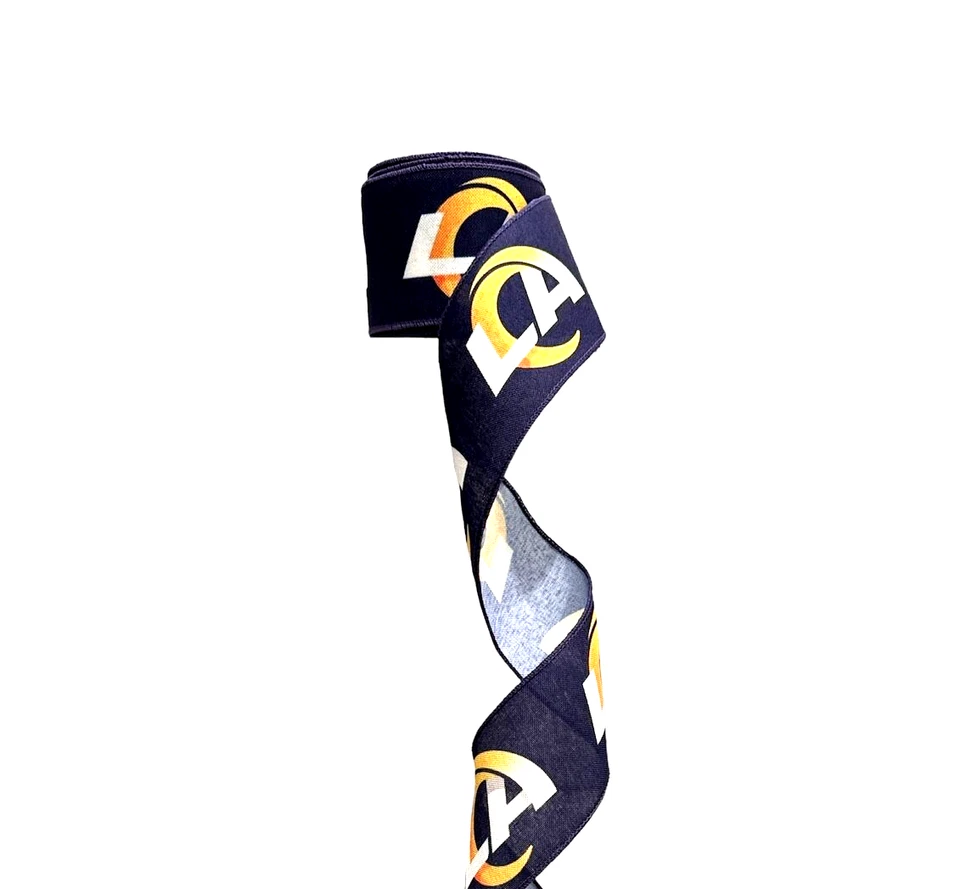 2.5" Wired LA Rams Football Sports Team Ribbon  (10 Yard Roll) - Image 1 of 1