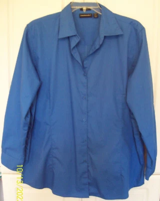 Camisa con botones DUNBROOK para mujer FÁCIL CUIDADO 2XL AZUL manga larga pecho 52 excelente Foto 1 de 3