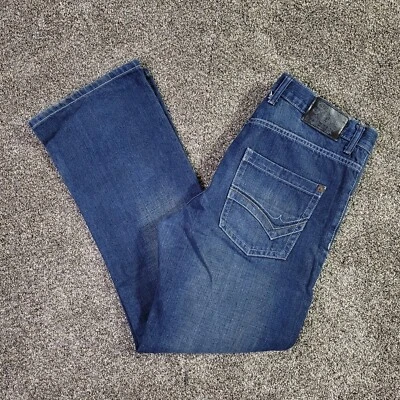 Pantalones de mezclilla vintage Paco para hombre 32x30 (34x31) azul lavado a la piedra skate hiphop ropa de calle Y2K Foto 1 de 4