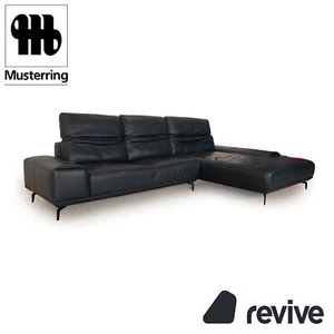 Musterring MR2490 Leder Ecksofa Dunkelblau Recamiere Rechts Sofa Couch - Bild 1 von 11