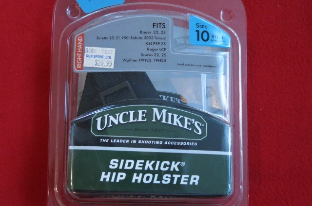 Uncle Mike's Sidekick Hip Holster Right Hand Small Frame 22 to 25 Black 81101