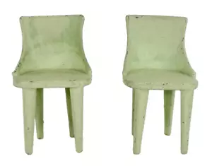 2 Plasco Chairs CP K-7 Mid Century Dollhouse Miniature Green Plastic 1950s #68 - Picture 1 of 7