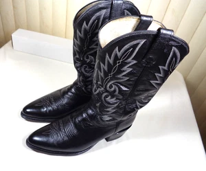 Dan Post 110R Milwaukee Black Leather Cowboy boots Western Rancher Men's sz 12D - Picture 1 of 24