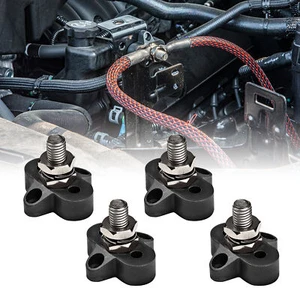 4pc 48V DC Max M10 Battery Ground Distribution Terminal Block Stud Junction Post - Picture 1 of 8