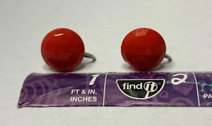 Red Glass and 925 Sterling Silver Screw Back Earrings - Picture 1 of 4