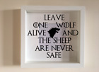 Box Frame Vinyl Decal Sticker Wall art Quote Leave One Wolf Arya Stark Game Of