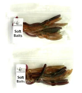 2 PACKS Jed Welsh 5" Curly Tail Nightcrawler Cherry French Vanilla Mix 10 Count - Picture 1 of 12