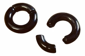 10pk Black Acrylic 1/2" Segment Rings Captive Bead Body Jewelry Wholesale Lot  - Picture 1 of 6