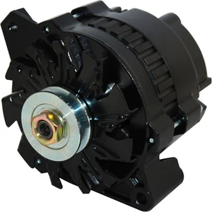 NEW BLACK  HIGH OUTPUT ALTERNATOR Fits CHEVY 170 AMP 1-WIRE 65-85 - Picture 1 of 2