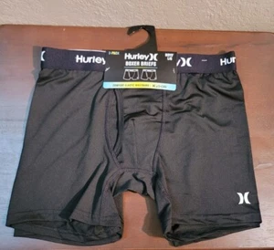 New! HURLEY Big Boy's Performance Boxer Briefs Underwear 2 Pack Black Free Ship - Picture 1 of 13