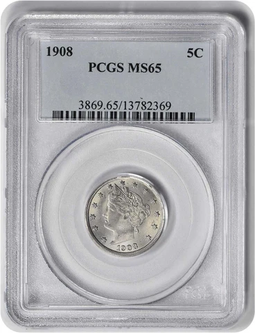 1908 Liberty Nickel MS65 PCGS Cover