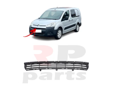 FOR CITROEN BERLINGO 2008 - 2012 NEW FRONT BUMPER UPPER CENTER GRILLE BLACK - Image 1 of 4