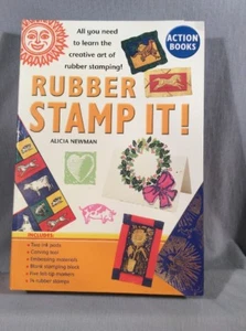 ACTION BOOK & RUBBER STAMP KIT RUBBER STAMP IT! Alicia Newman 14 Stamps - Picture 1 of 10