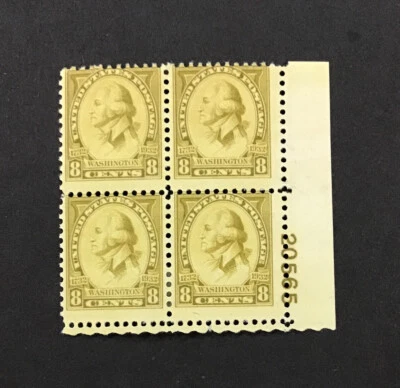 U.S. 1932 VF MH Sc#713 Plate Blk CV$47.     (W21) - Image 1 of 2