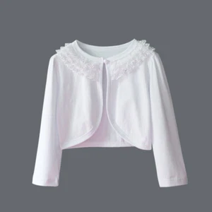 Girl Bolero Long Sleeve Shrug Jacket Kids Clothes New Princess Wedding Flower - Picture 1 of 9