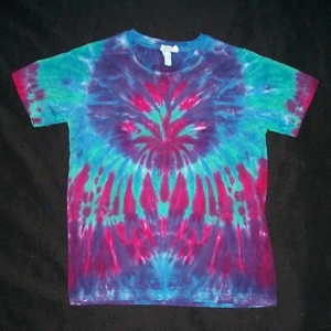 Organic Tie Dye Child T-Shirt 6 Tropical Sunburst Hippie Kids Tye Dyed - Picture 1 of 1
