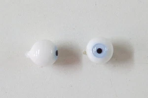Eyes Antique Doll Blue Pale 13mm Light Blue Mouth Blown - Picture 1 of 2