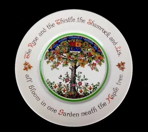 Trébol de cardo rosa Royal Doulton England de colección Lis placa de árbol de arce 10 1/2" - Imagen 1 de 7