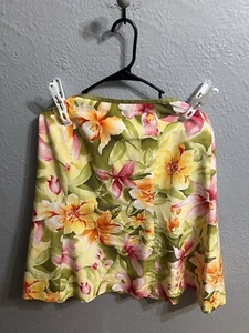 Talbots Silk Blend Skirt Womens Size 12 Vtg Floral - Picture 1 of 8