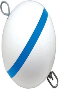 Taylor Made Products Sur-Moor Mooring Buoy, White with Reflective Blue Stripe - Picture 1 of 2