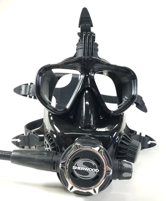Full Face Scuba Dive Mask Fits Sherwood 2nd Stage Regulators SR1 SR2 Brut - Image 1 of 4