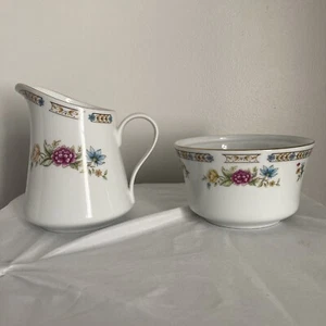 Liling Fine China Sugar Bowl And Creamer Set Yung Shen Ling Rose - Picture 1 of 10