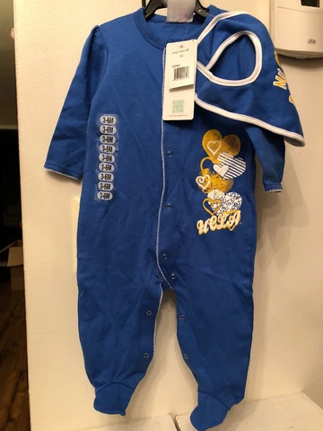 NCAA University of California Los Angeles Infant 3/6 Month Pajamas w/Bib - NEW Cover