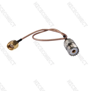 Cable conector RP-SMA macho (pin hembra) a UHF SO-239 hembra RG316 15 cm para inalámbrico - Imagen 1 de 2