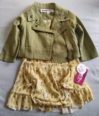 Nanette Baby 3 Pieces Dress Set With Jacket Size 12 Months Floral Yellow  - Image 1 of 4